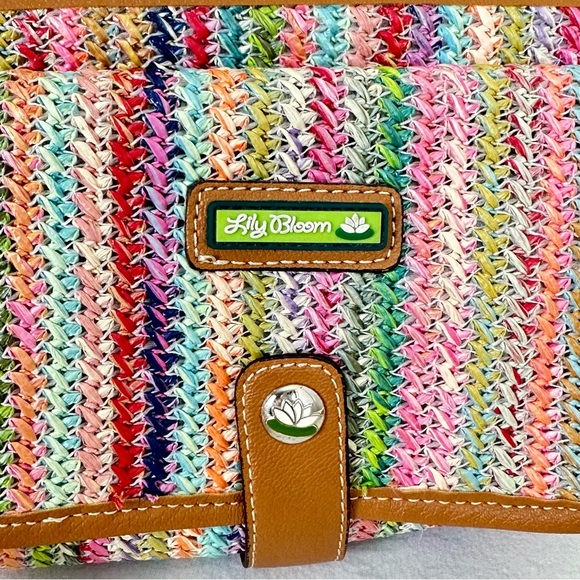 LILY BLOOM Party Favor Fun Colorful Straw Purse Shoulder Crossbody Handbag - Picture 2 of 16